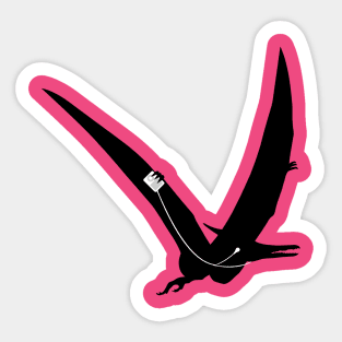 Music loving Pterodactyl Sticker